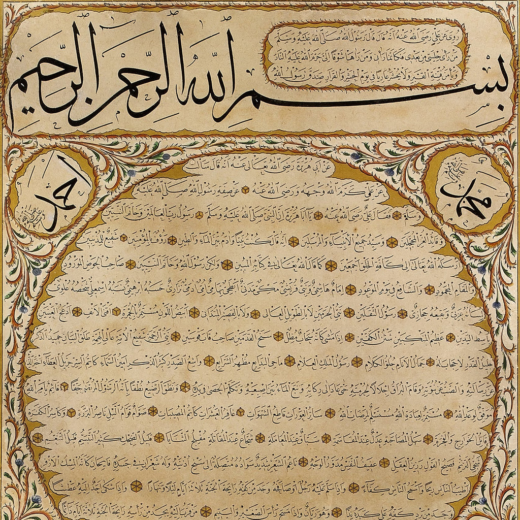 Ottoman Hilyah Panel | Description of Prophet Muhammad; Turkey