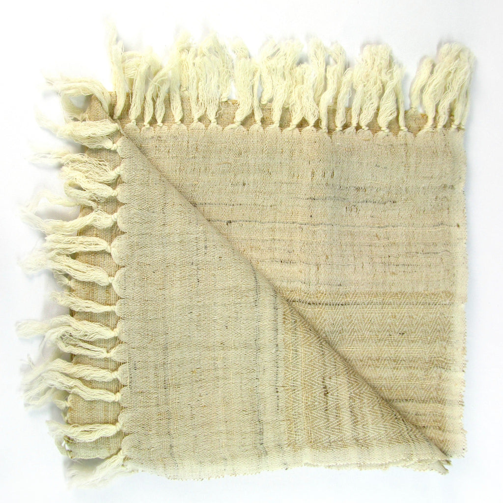 Hand-loomed Indian stole made from natural wool and silk