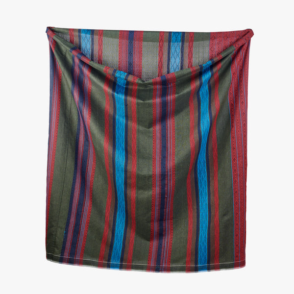 Traditional Male Indonesian Sarong Olive, Burgundy, Blue