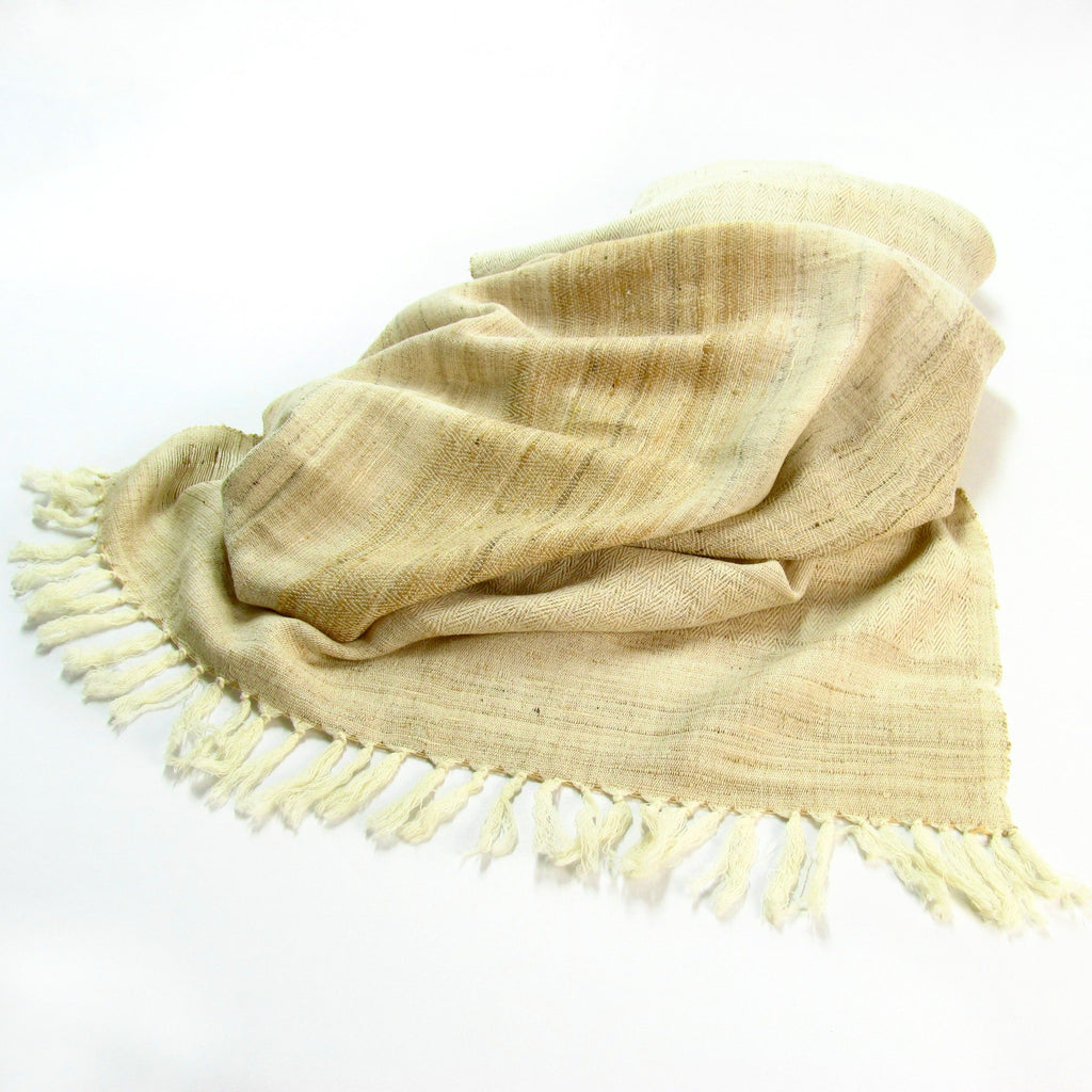 Undyed natural woolen Indian shawl