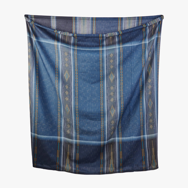 Traditional Male Indonesian Sarong Steel Blue, Slate Gray, Golden