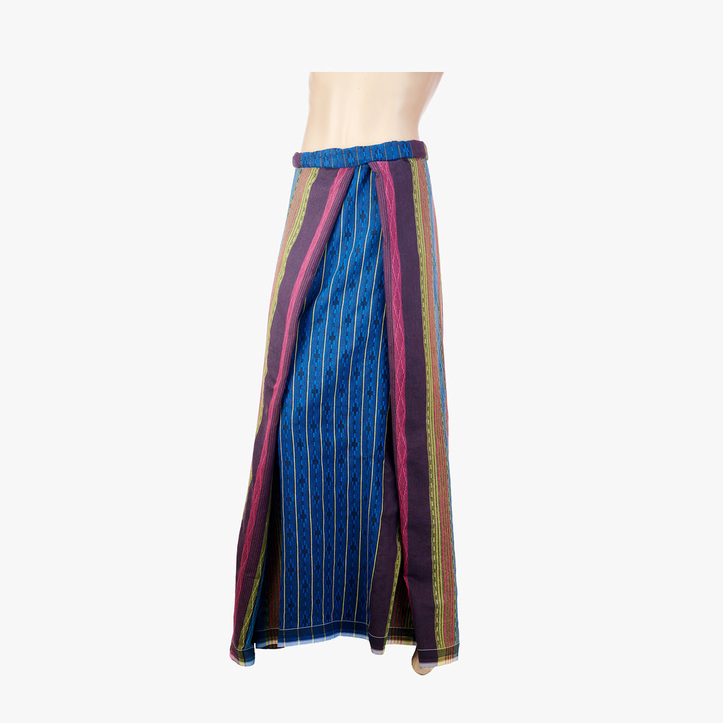Traditional Male Indonesian Sarong Yellow, Burgundy, Navy Blue
